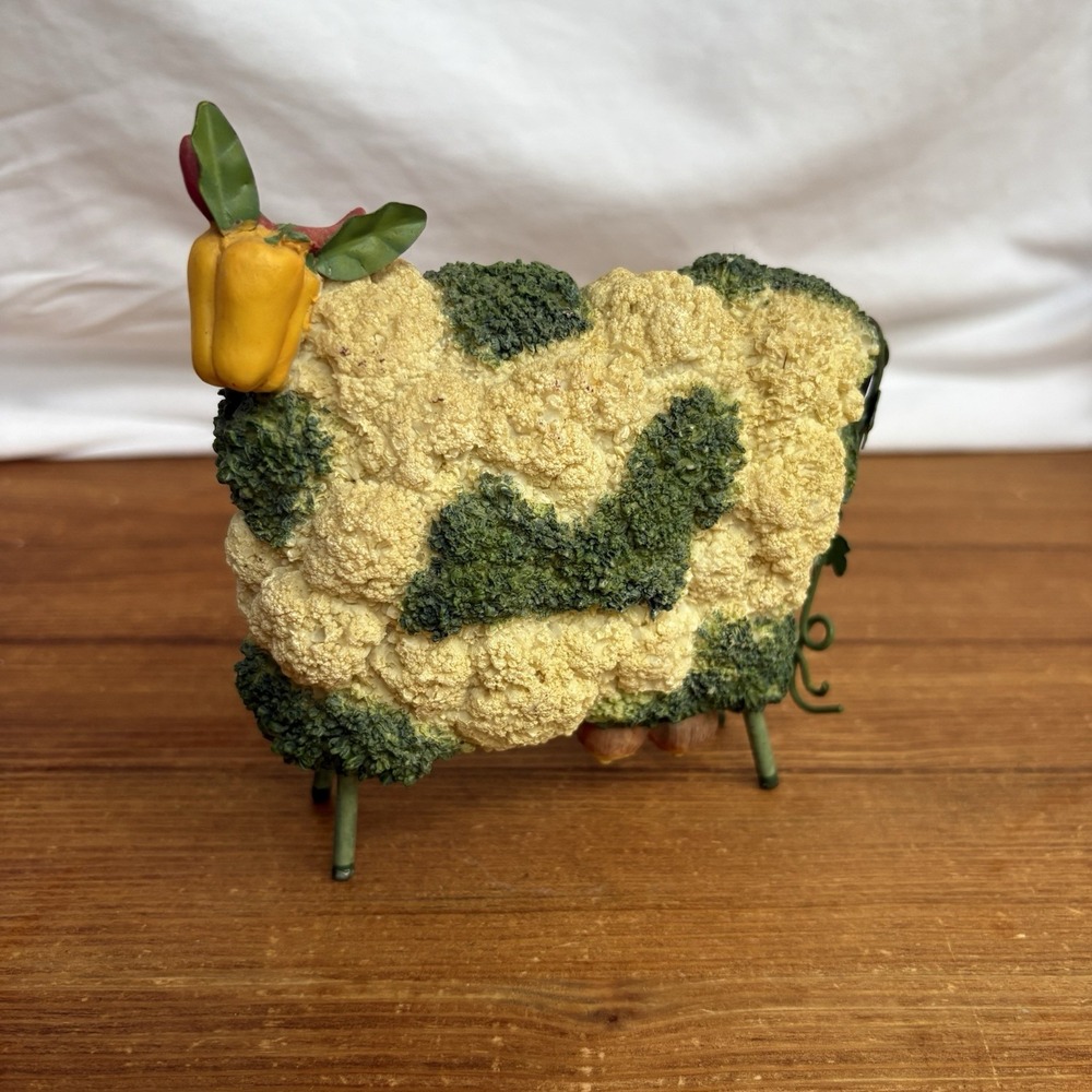 Vegetable Cow Sheep Vegan Gift Animal Figurine Broccoli Cauliflower Onion Udders